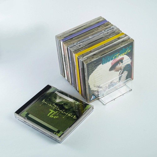 Clear Acrylic CD DVD Holder Storage Media Organizer Shelf Stand Holds Upto 14 CD - Picture 4 of 8
