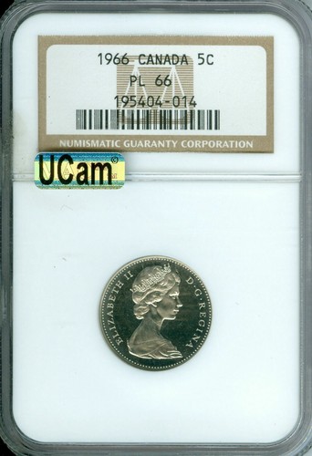 1966 CANADA 5 CENTS NGC PL66 UCam MAC ULTRA CAMEO 2ND FINEST GRADED *