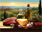 Tile Mural Still Life Rustic Country Breakfast Kitchen Backsplash Marble Ceramic
