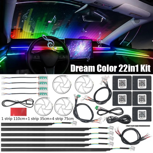 LED RGB Interior Car Light Kit Acrylic Guide Fiber Optic Ambient Light Symphony - Bild 26 von 33