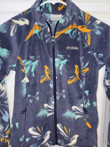 Columbia Blue Fleece Jacket Full Zip Sweater Girls Size Medium 10/12 0636-A1 - Picture 4 of 5