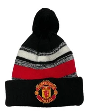 MANCHESTER UNITED POMPOM BEANIE COLOR RED BLACK WHITE