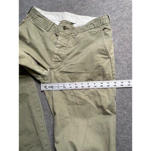 Buck Mason Maverick Slim Officer Pants 9oz Slub Twill Green Casual Size 33 - Picture 15 of 15