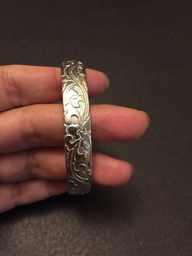 Brazalete brazalete vintage de plata de ley fina 999 - Imagen 5 de 7