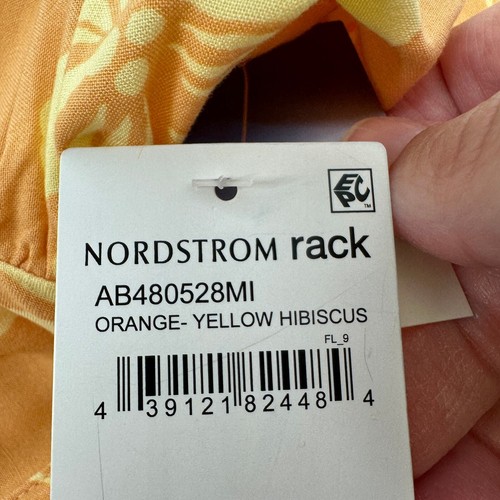 Abound Drop Waist Orange Yellow Tropical Hibiscus Floral Mini Skirt Summer Small - Picture 5 of 6