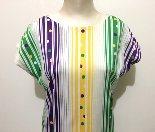 CULT VINTAGE '80 Abito Vestito Donna Cotone Pois Woman Cotton Dress Sz.L - 46 - Imagen 2 de 4