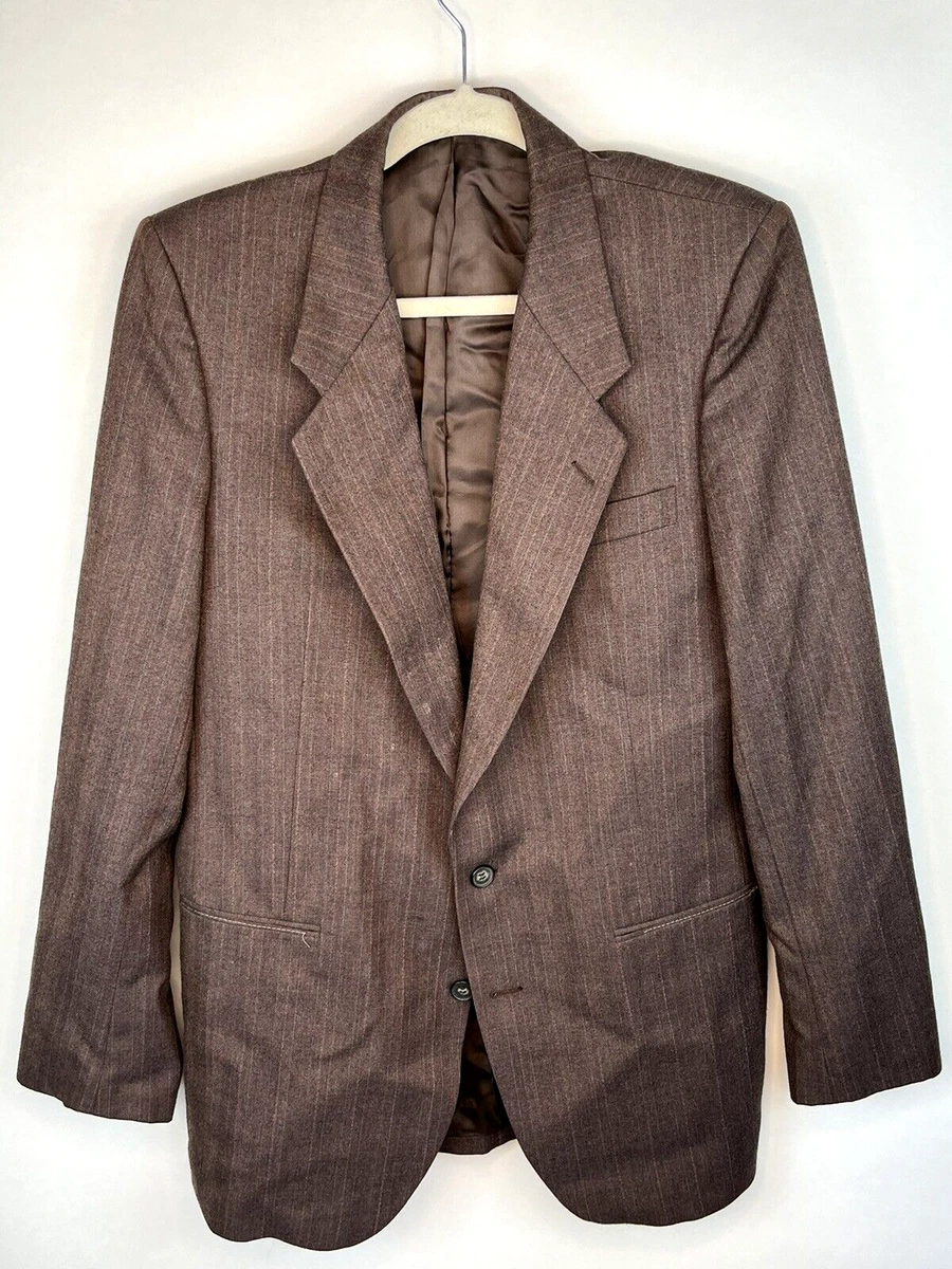 Yves Saint Laurent Men's M Brown Wool France Blazer Suit Jacket 2 Button Vintage