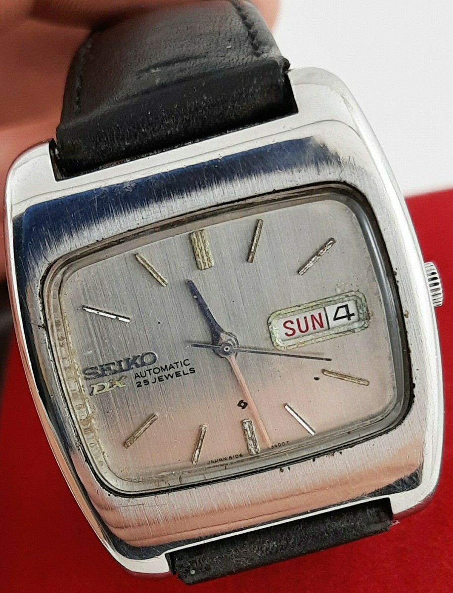 VINTAGE SEIKO DX 25J AUTOMATIC WATCH TV DIAL MODEL 6106-5410T DAY