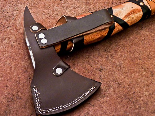 CUSTOM HAND FORGED STEEL VIKING AXE CAMPING HATCHET TOMAHAWK AXE, TR-503 - Picture 12 of 13