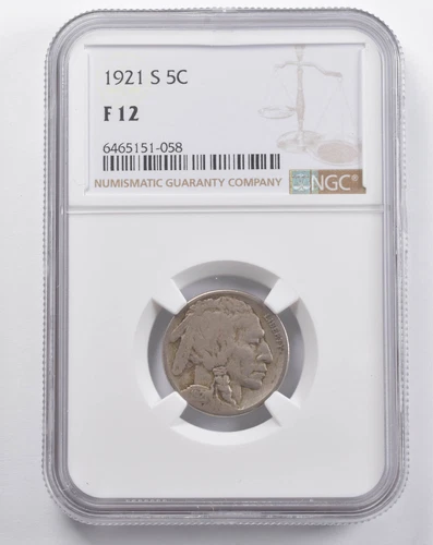 F12 1921-S Indian Head Buffalo Nickel NGC *5778