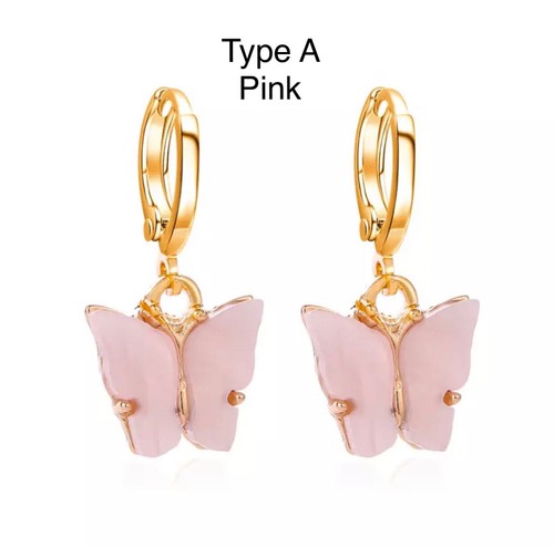 Pendientes colgantes de mariposa cúbica de plata u oro para mujer Huggie E50 - Imagen 7 de 12