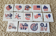 Patriotic Glitter Temporary Tattoos 14PCS Team USA Flag Tattoo 4th of July Eagle