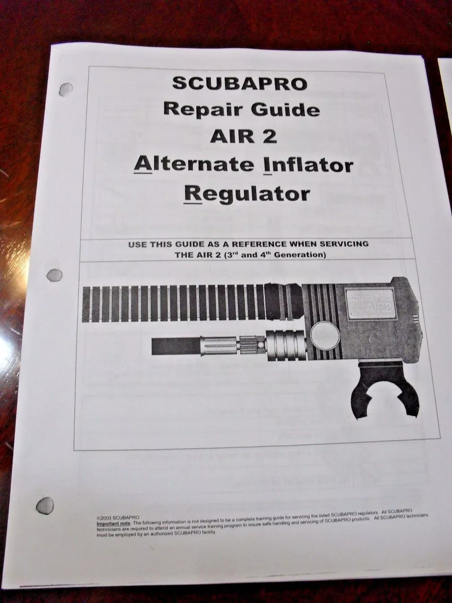 ScubaPro Air II 1st, 2nd,3rd,4th, 5th gen + BPI schematics & Trouble Shooting