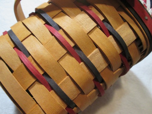 Longaberger Cesta Rojo Azul Tejido Protector Estrellas Rayas Forro 1995 - Imagen 8 de 10