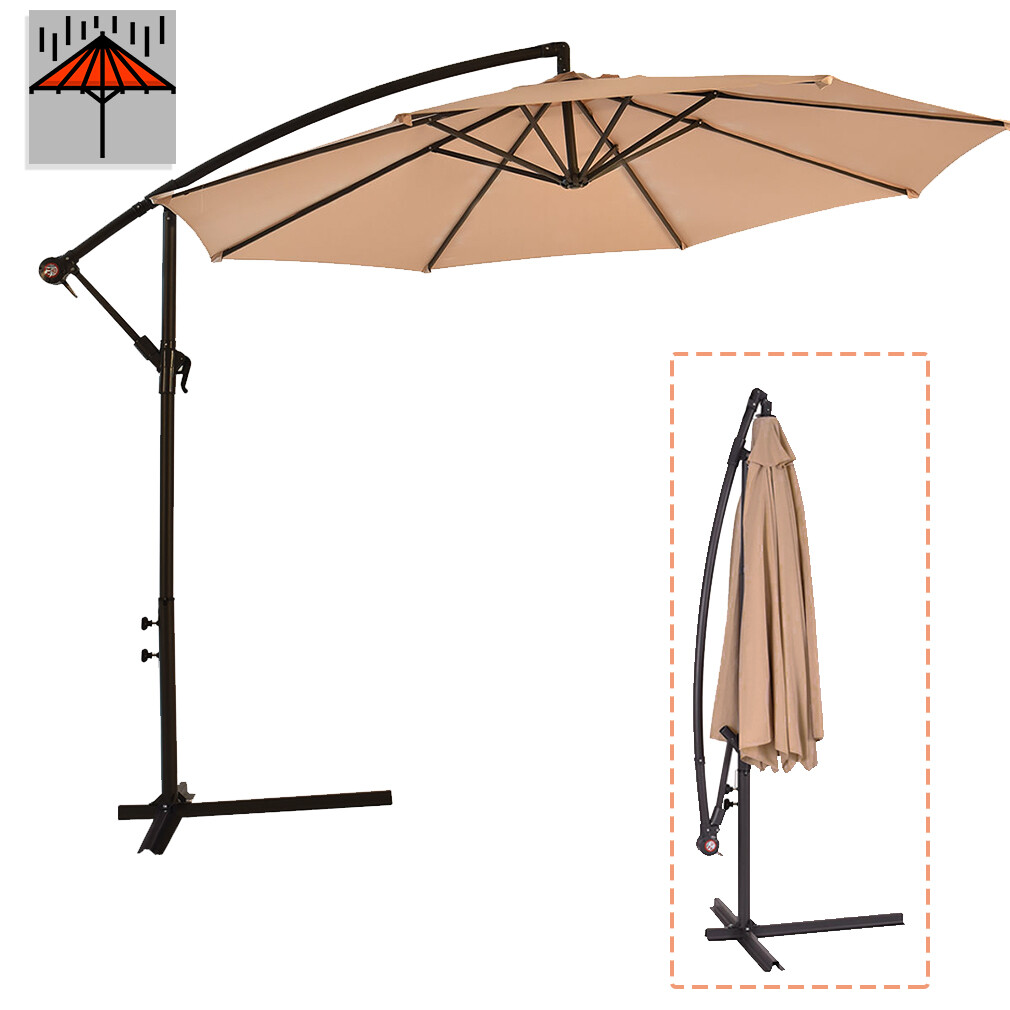 Details About New Tan Patio Umbrella Offset 10 Hanging Outdoor Market D10