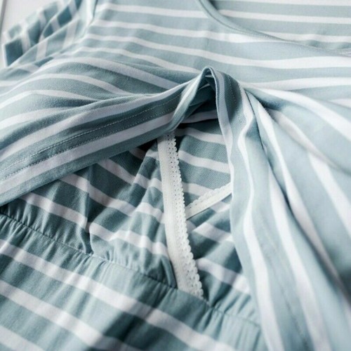Women Maternity Clothes Breastfeeding T-shirt Striped Top Short Sleeve Causal - Bild 8 von 13