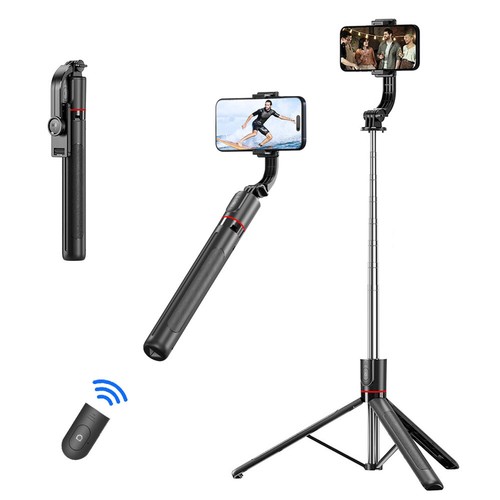 Trépied long 67,7" Selfie Stick tout en 1 avec télécommande pour téléphones portables iPhone Samsung