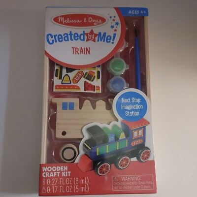 Melissa & Doug Wooden Train Paint Craft Kit Kids New A9