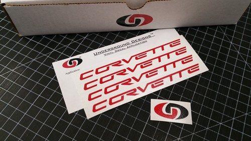 Corvette Wheel Decals (4pk) Racing Engine Caliper Sticker C4 C5 C6 C7 C8 LSX LTX - Picture 1 of 15