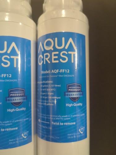 Set of 3 AQUA CREST Refrigerator Water Filter AQF-FF12 (Replaces DW2042FR ) - Picture 3 of 3