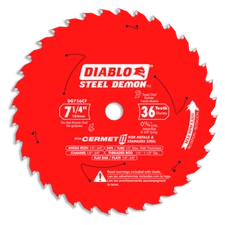 Diablo D0736CF Cermet Steel Demon Metal Cutting Circular Saw Blade 7-1/4"x 36T