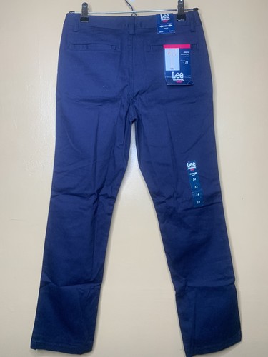 Lee School Girls Size 14 Pants School Uniform Low Rise Navy Blue Straight Leg - Picture 11 of 15