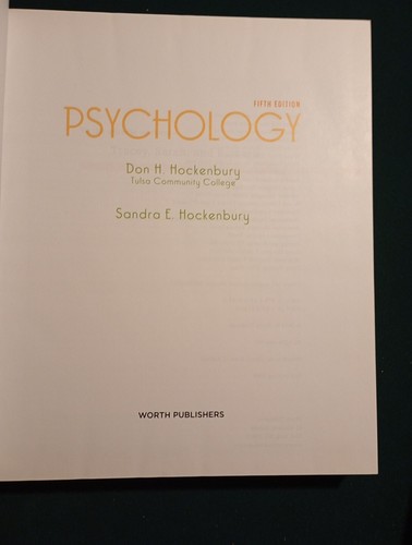 Psychologie von Sandra E. Hockenbury und Don H. Hockenbury (2010 Hardcover) 5. Ausgabe - Bild 2 von 12
