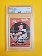 1959 Topps Roger Maris #202 White Back Baseball Card Graded PSA 5 Ex NY Yankees