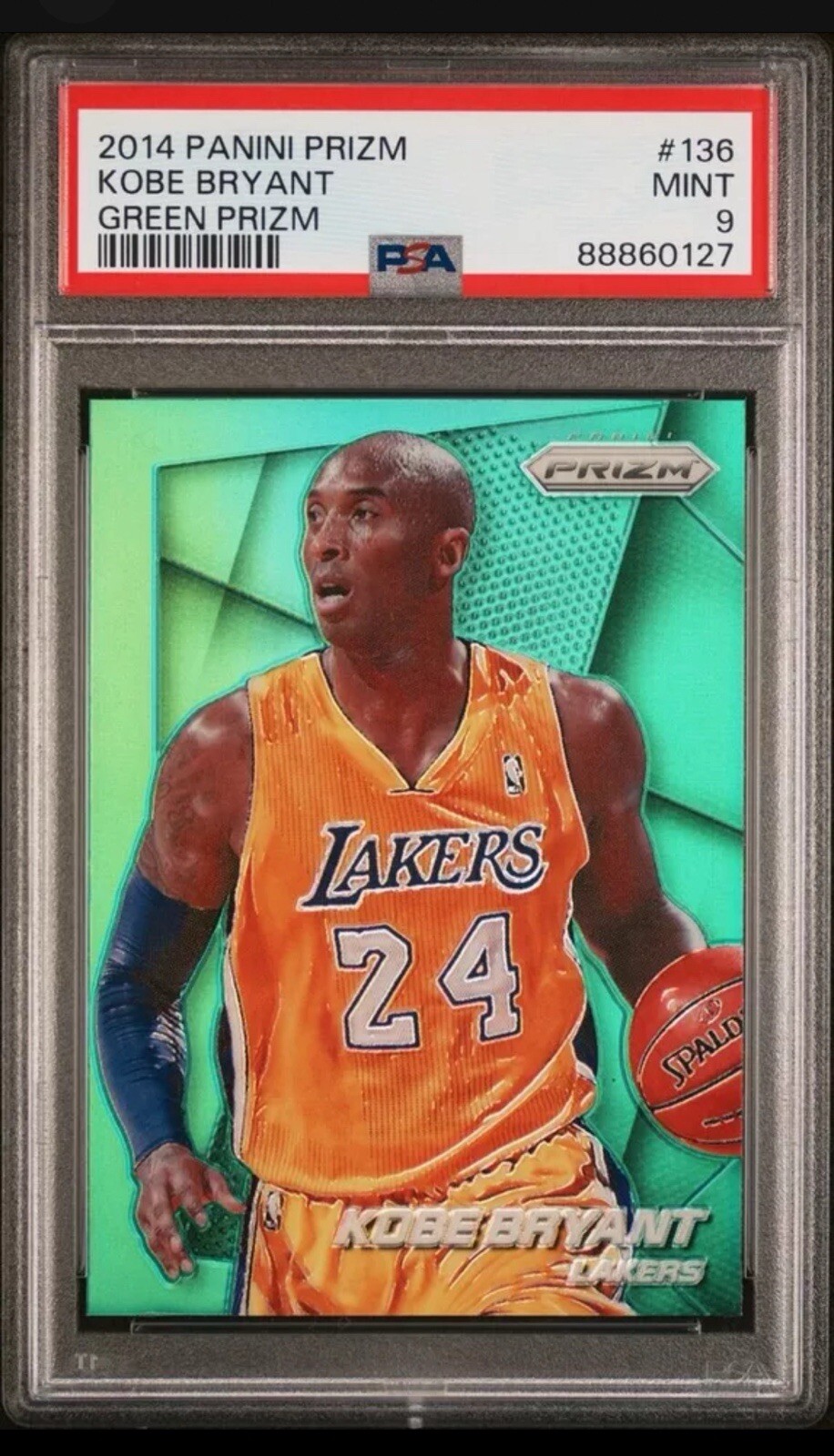2014-15 Kobe Bryant Panini Prizm #136 Green PSA 9