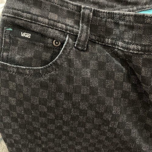 Vans Women’s Checkerboard Jeans Black and Grey UK Size 7 - Picture 3 of 6