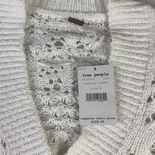 Free People Chloe Knit Detail Cropped Cardigan In Cream-white In Evening Cream - Picture 2 of 9
