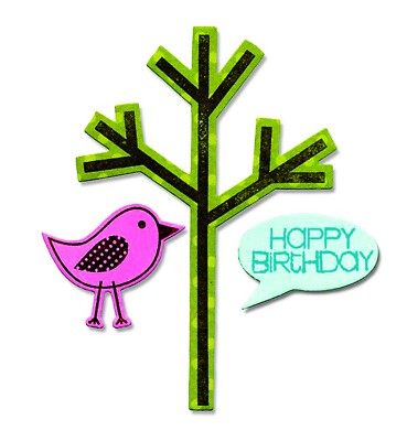 Sizzix Framelits Die Set w/Stamps - 658833 Birds & Tree by S