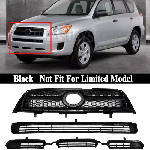 Parachoques delantero parrilla inferior superior negro para Toyota RAV4 Base/Sport 2009-2012 3 un. - Imagen 2 de 6
