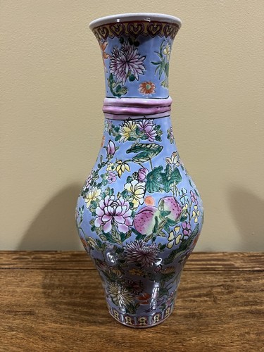 Jarrón de porcelana chino vintage muy bonito 14,25" - Imagen 7 de 11
