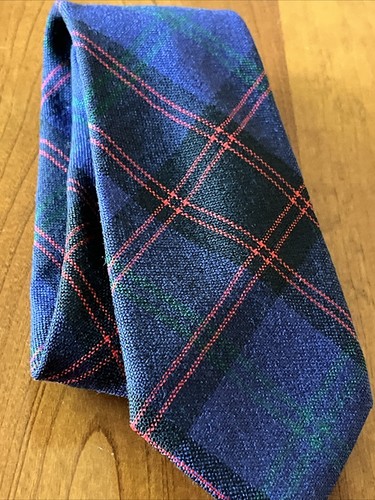 Tie 100% Wool Clan Home Tartan Scotland Vintage 56” x 2 7/8" Plaid