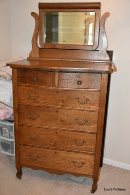 Victorian Oak Gentleman S Hat Box Dresser With Bevel Mirror Ebay