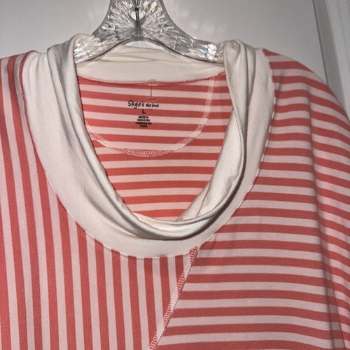 Skye's the limit women's blouse Size Large Pullover Poncho Striped Beach Resort - 第 5/12 張圖片