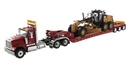 1:50 HX520 Tandem Day Cab Tractor XL 120 HDG Lowboy Trailer 12M3 Motor Grader - Picture 7 of 11