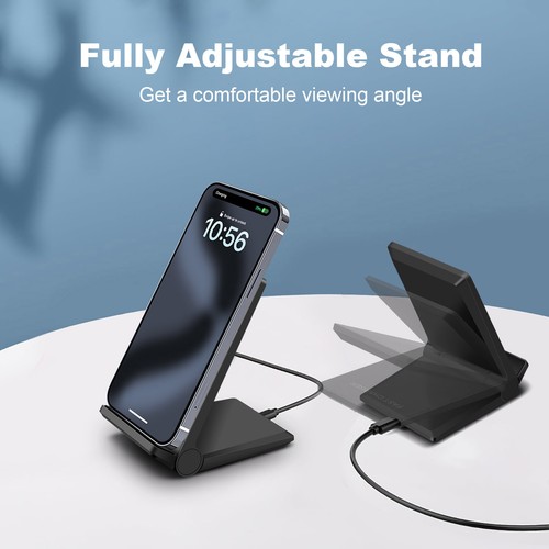 30W Fast Wireless Charger Dock Foldable Charging Stand For Apple iPhone Samsung - Picture 10 of 26