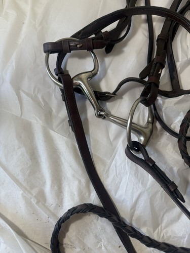 DY'ON BRIDA DE CUERO TRENZADO INGLÉS CON RIENDAS CON CORDONES ARNÉS DE PECHO - Imagen 10 de 17