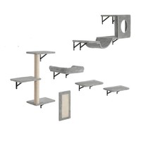 Kletterwand Katzen Wandliege Katzenliege Katzenbett Katzenregal 6Er-Set
