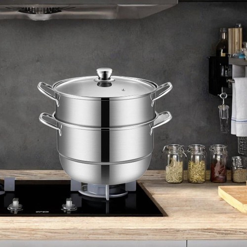Stainless Steel Steamer Pot 2 Tier Food Steamer Pot for Food Pasta - Picture 2 of 7