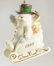 Lenox Annual Snowman-Ornament Sleigh Full Of Smiles - No Box 1163010