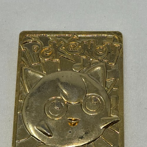 1999 NINTENDO POKEMON JIGGLYPUFF GOLD PLATED METAL TRADING CARD - Picture 2 of 5