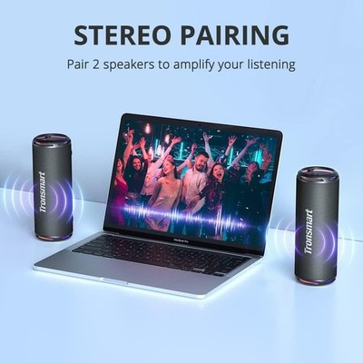 Tronsmart T7 Lite 24W Tragbarer Außenlautsprecher, 24W Stereo-Sound mit tiefem