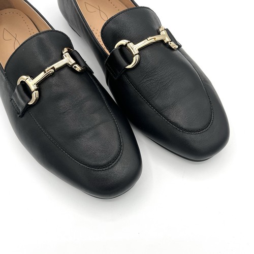 Mocasines Joie Cuero Horsebit Negro Preppy Talla 8 Clásicos Chic Minimalista Lujo - Imagen 6 de 9