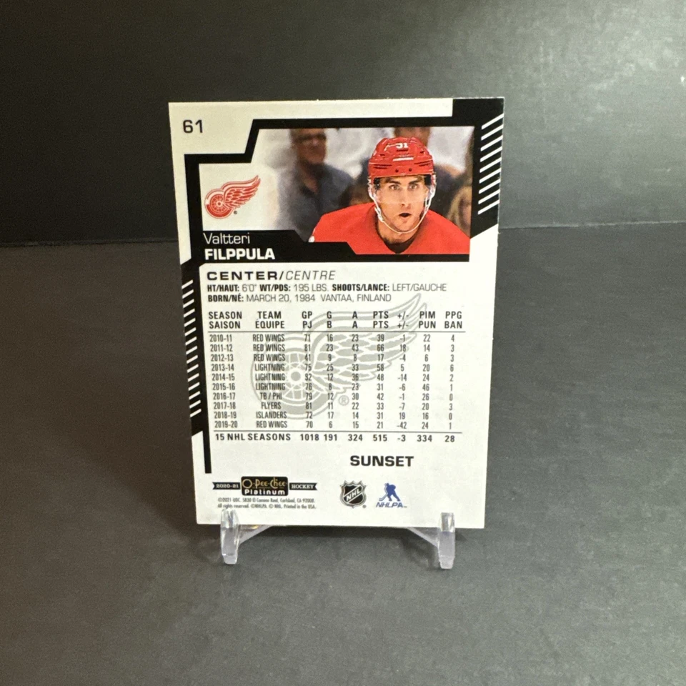 2020-21 O-Pee-Chee PLATINUM SUNSET #61 Valtteri Filppula EX/NM - Image 2 of 2