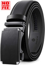 Belt Men, Ratchet Dress Adjustable 1 3/8" Sliding Leather Designer, Size Length