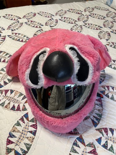 PINK PLUSH ANIMAL HELMET COVER - Picture 2 of 7