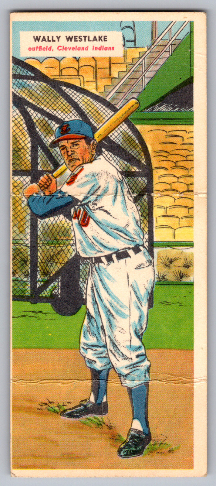 1955 TOPPS DOUBLE HEADER #13/14 WALLY WESTLAKE INDIANS & FRANK HOUSE TIGERS
